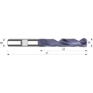 Spiralbohrer VHM DIN6537 5xD ø12,3mm HA TIALN-beschichtet IK