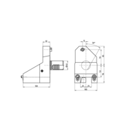 Werkzeughalter, gerade, rechts versetzt Vierkantaufnahme, Kühlmittel extern