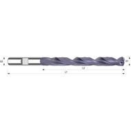 Spiralbohrer VHM DIN 6537 8xD ø17,5mm TIALN-beschichtet IK