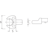 Open-end snap-in tool 14x18mm, 14mm