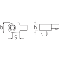 Square snap-in tools 14x18mm, 1/2"