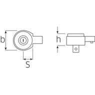 Fine-toothed snap-in ratchet, 14x18mm, 1/2", reversible, 60Z