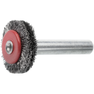 Round brush 20x4mm with shank 6mm, made of stainless steel wire 0,20mm