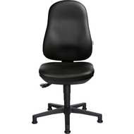Arbeitsstuhl, Fußgleiter, Kunstleder schwarz, Bandscheibensitz, 120 kg Tragkraft