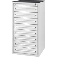 Werkzeugschrank S, 9 Schubladen, RAL7035/7035, VA-Schubladen