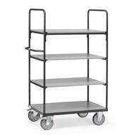 Shelved trolley 1000x600x1552 mm, supported load 500 kg, RAL7016