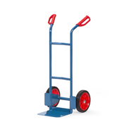 Tubular steel cart, load capacity 200kg, solid rubber tyres
