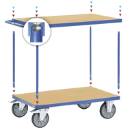 Table trolley 850x500mm, 2 shelves, load capacity 400kg