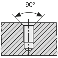 Solid carbide step drill 90° for M3, 3,4x2,5mm core drilling TiAlN