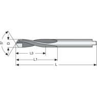 Carbide-tipped twist drill DIN8037 2mm