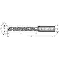 Solid carbide high-performance drill 12xD 8mm IC D1=HA TiAlN