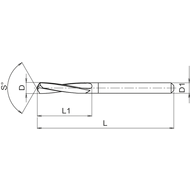 Solid carbide drill WH70-DRL 2 mm