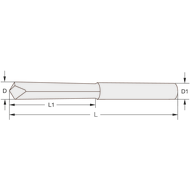 Solid carbide tap drill 2,5mm TIN (for M3)