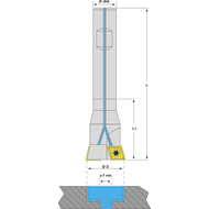 Indexable insert boring and countersinking bar 16mm 2xCC..0602.. Weldon 12mm, IC