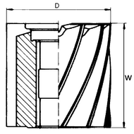 Shell end mill HSS-E DIN841NF, 50x50x22mm 6