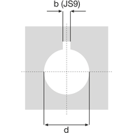 Push broach for keyway width 2mm JS9, broaching length 6-30mm