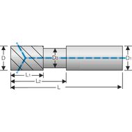 Alu-end milling cutter SC 40° 4 mm Z=3 short, HA, high-gloss polished, IC