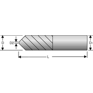 Deburring tool SC 90° sim. to DIN6527 6 mm Z=4 HA TiAlN
