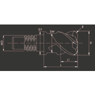 Solid carbide exchangeable head, torus, size 20 Ø10x0.5 4S. AlTiN+