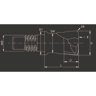 Solid carbide exchangeable head 15° high feed-rate 2Z size 20 Ø10 AlTiN