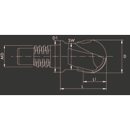Solid carbide exchangeable head 30° radius, size 20 Ø10 2S. AlTiN+