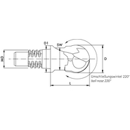 Solid carbide exchangeable head 15° full radius 4Z size 20 Ø10 AlTiN