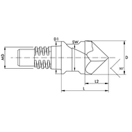 Solid carbide exchangeable head 30° multimill, size 20 Ø10 2S. TiAlN