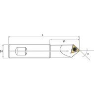 Chamfer and centring milling cutter 45° 20mm L=115mm for 1 II TCMX 16T3ZR