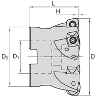 Shoulder milling cutter HIFEED 06690 10° 50x22 mm, for 4 x SO..13M5