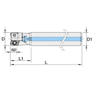 End milling cutter LINEPRO 20090 90° 10 mm, L=55 mm, for 2 x XP..0602..