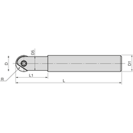 MIRROR-BALL SC ball-nose cutter 6x60mm D1=6mm for indexable insert BNM-060