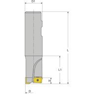 Drilling/die sinking cutter 90° 16x150mm, shank 16mm, for 2 II AP..0803