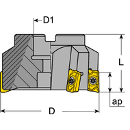 Shoulder milling cutter 90° 40x16x40mm, Z=4 (APK.1604..)