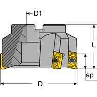 Shoulder milling cutter 90° 40x16x40mm, Z=4 (APK.1604..)