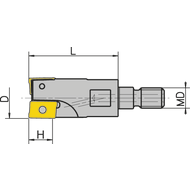 Screw-in milling cutter 16mm/M8 for 2 x AP..1003