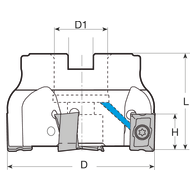 Shoulder milling cutter 4-15-POWER 50x22mm, D1=22mm, for 5 II LN.X151008