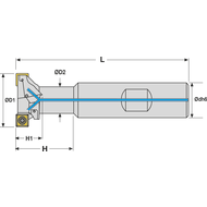 T-slot indexable insert milling cutter 21mm (for SPMT 060304)