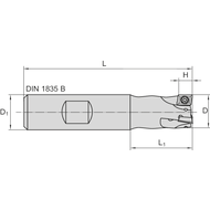 High-speed end milling cutter 90° 10mm, for 1 milling insert AD.X 06..