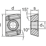 Indexable cutting insert XDMT 0903-ER HC4410