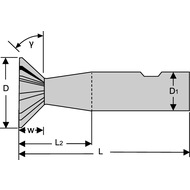 Angle milling cutter HSS-E DIN1833C type N 45°, 16mm Z=6