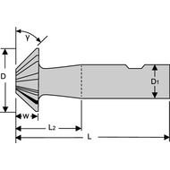 Angle milling cutter HSS-E DIN1833D type N 60°, 16mm Z=10