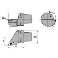 Polygonal indexable insert holder PSC40 SDJCR27050 11 for index. insert DC…11