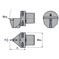 Polygonal indexable insert holder PSC40 SVVCN00050 16 for index. insert VC…16