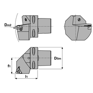 Polygonal thread external holder PSC50 SEL35060 16 for indexable insert EL16