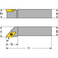 Clamp mounting SDJCL 1616 H11 - B, setting angle 95° for turning inserts DC….07