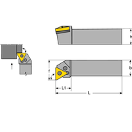 Tool holder PTFN-L 1616 H16, setting angle 90°, for turning inserts TNM.1604..