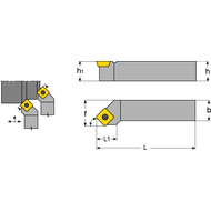 Tool holder SSSC-L 1212 F09, setting angle 45°, for turning inserts SC..09T3..