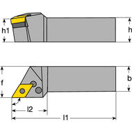 Clamp mounting PDJNR 2525 M15 - B, setting angle 93° for turning inserts DN…1506