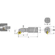 Boring bar A0608H SCLC-R-06 setting angle 95°, for II CC..0602.., IC