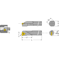 Boring bar A10K STFC-R-11 setting angle 90°, for turning inserts TC..1102.., IC